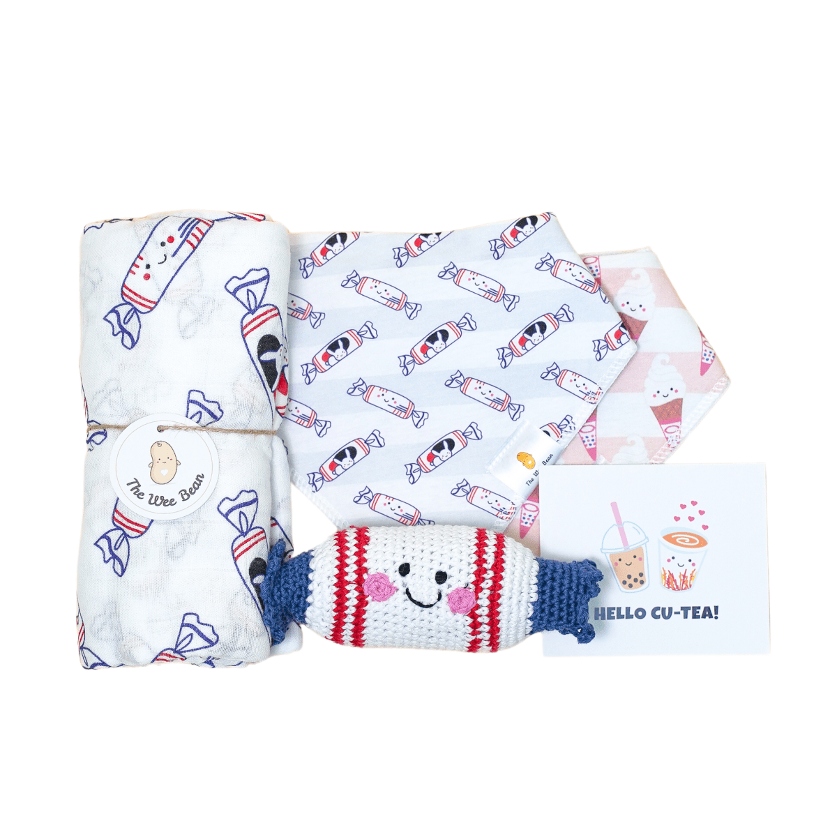 rabbit bunny candy baby essentials organic gift set from the wee bean