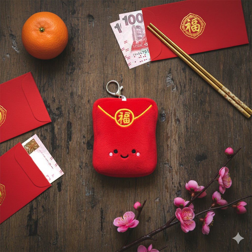 Red Pocket Lai See Bag Charm front view