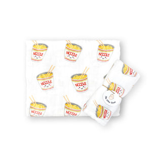 the wee bean organic cotton bamboo swaddle in cup noodle