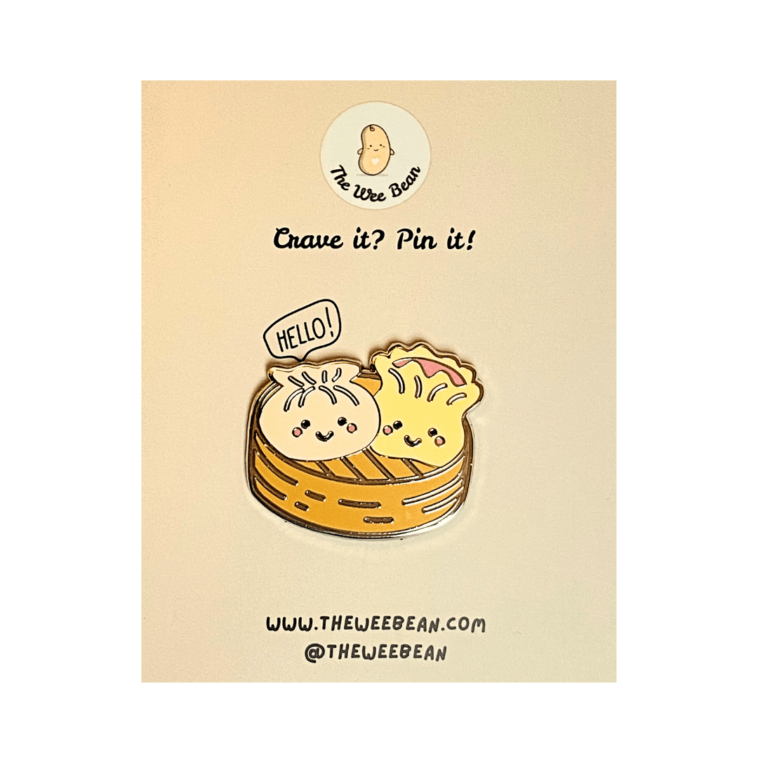 the wee bean dim sum enamel pin