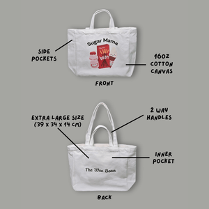 The Wee Bean - The Ultimate Carry-All Canvas Tote Bag - Product Front and Back