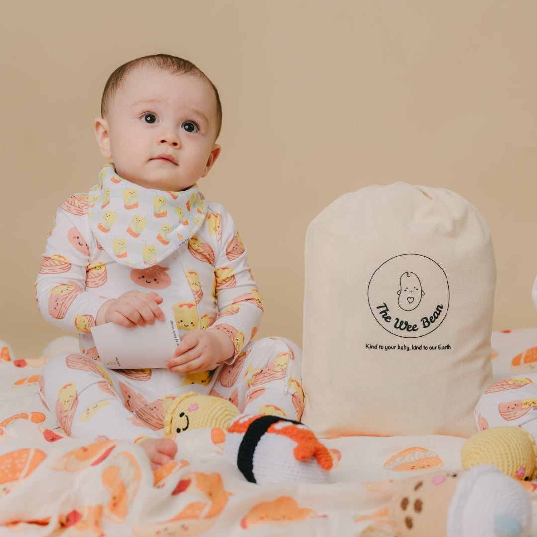 the wee bean eco-friendly cotton canvas drawstring gift bag