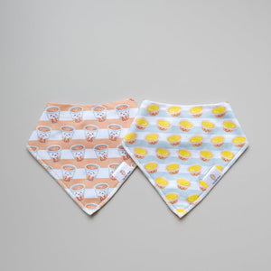 the wee bean bib set milk tea egg tart