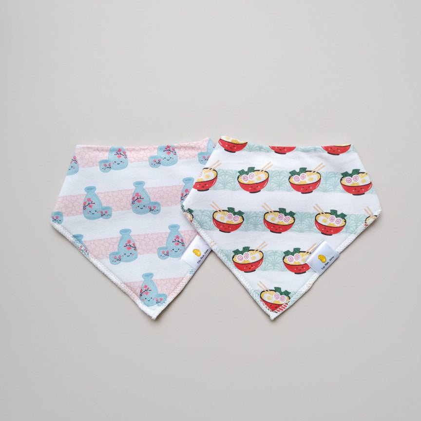 the wee bean bib set in ramen and sake