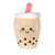 the wee bean boba milk tea snuggles gift set with boba plushie, boba minky fleece blanket in gift set