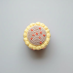 the wee bean handmade organic ctton yarn dolls in dim sum siu mai  top view