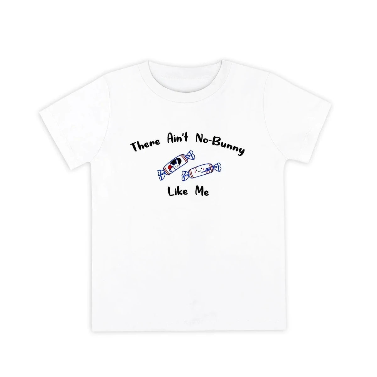 Organic Cotton Toddler Kids T-Shirt - White Bunny Candy Boy - The Wee Bean