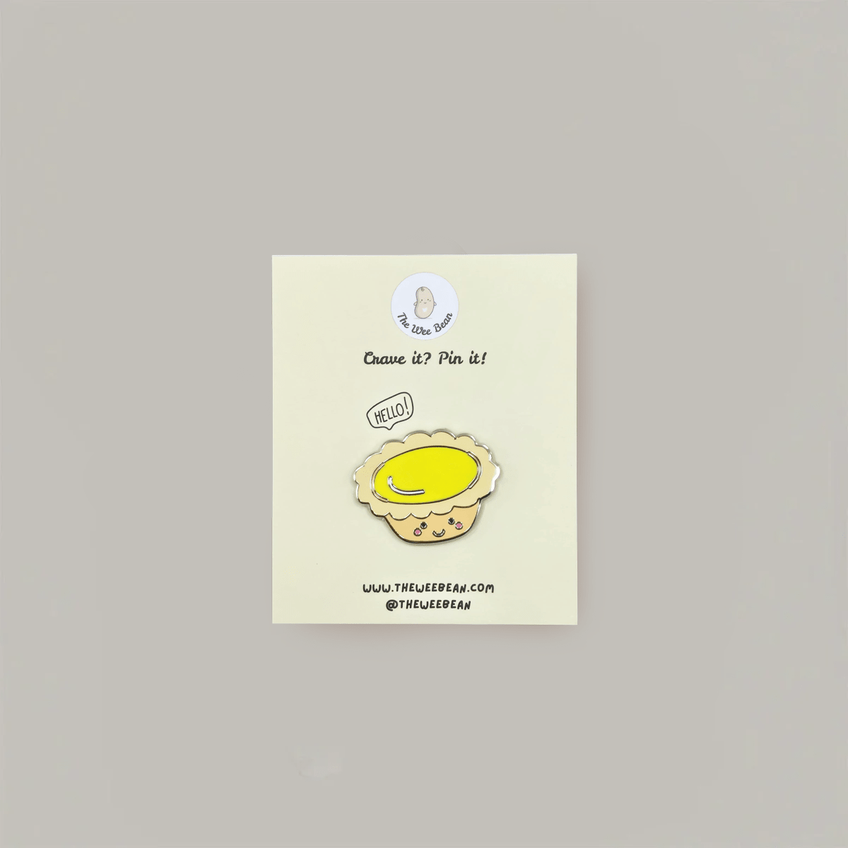 the wee bean cute egg tart enamel pin