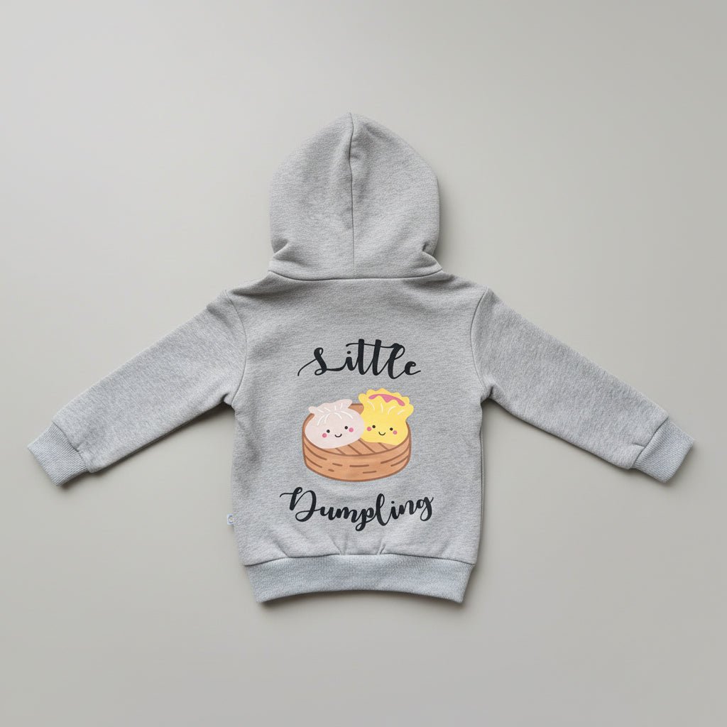 the wee bean organic cotton kids hoodie in dim sum back