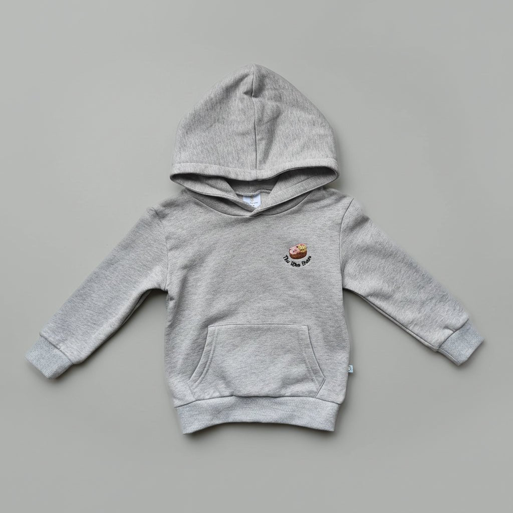 the wee bean organic cotton kids hoodie in dim sum front