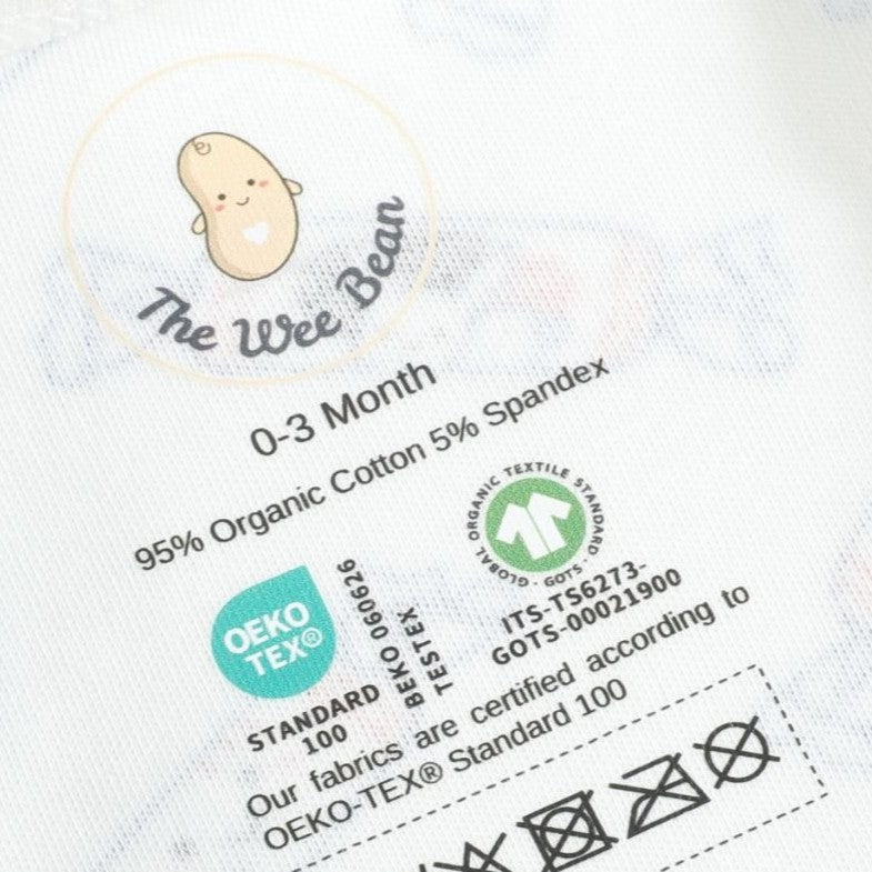the wee bean organic cotton onesies with no itchy labels