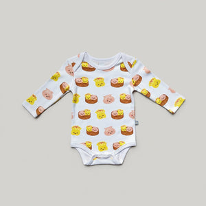 Organic Cotton Long Sleeve Baby Onesie - Dim Sum Boy - The Wee Bean