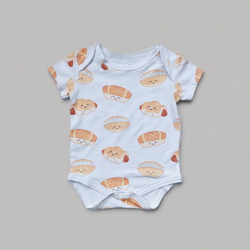 Organic Cotton Baby Onesie - Bakery Buns Boy - The Wee Bean