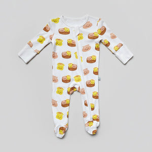 Bamboo Convertible Zip Romper - Dim Sum Bamboo Sleepwear - The Wee Bean