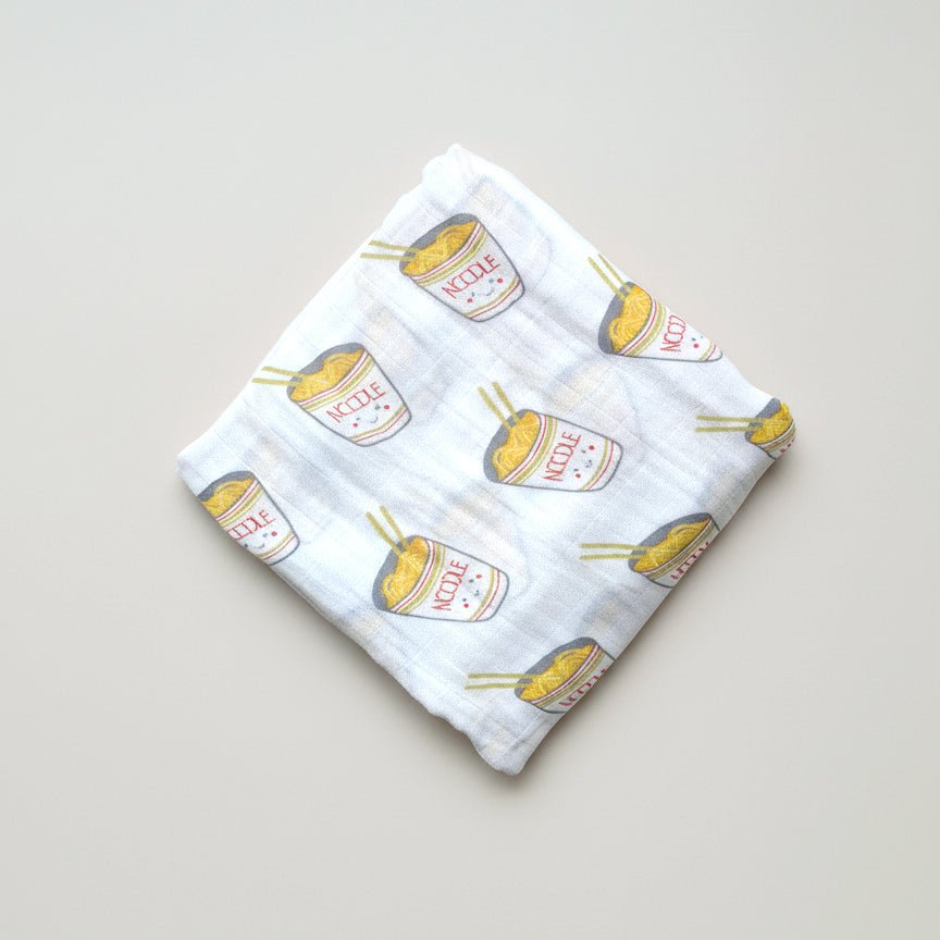 the wee bean natural bamboo and organic cotton swaddle super soft in taste of Japan cup noodles ramen