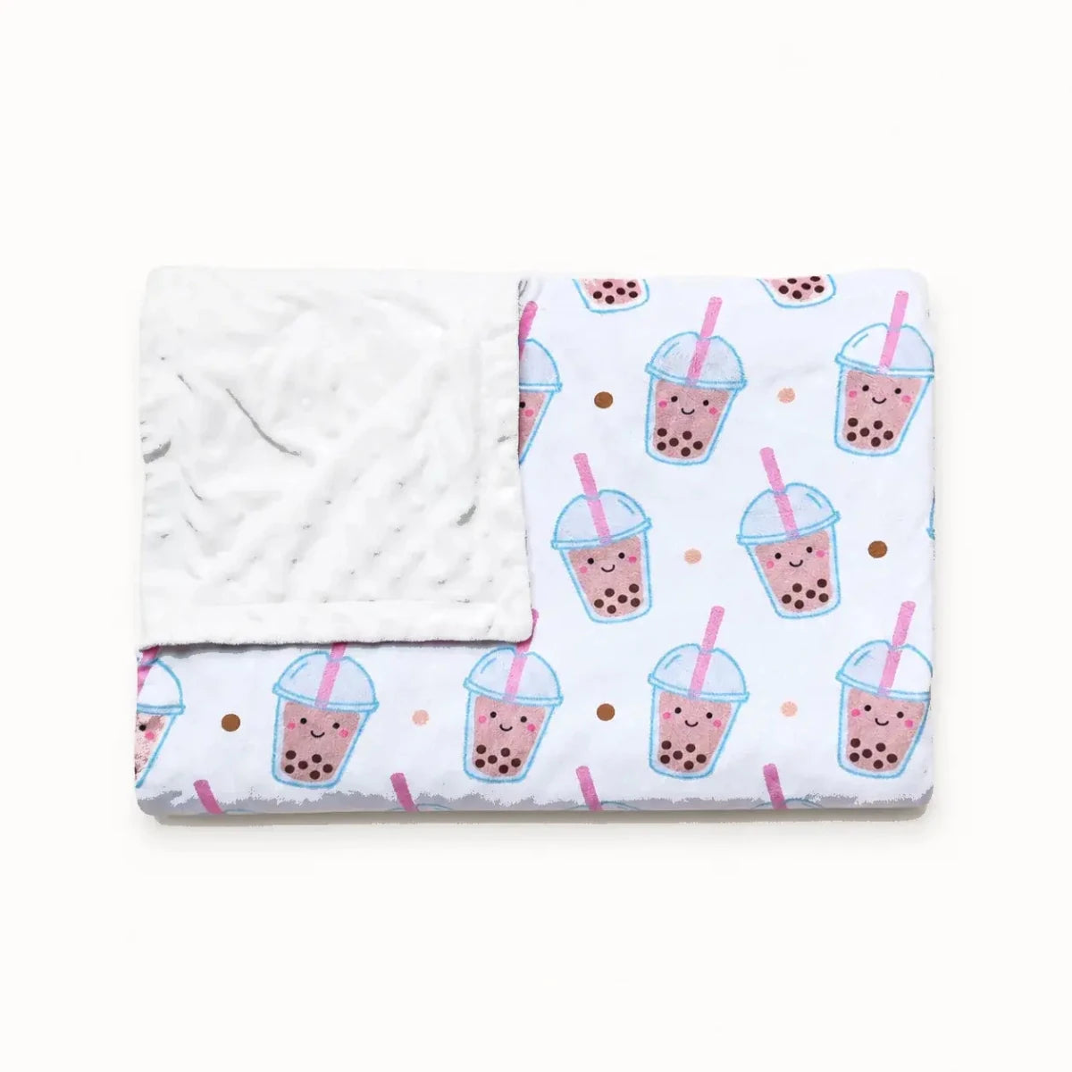 Boba minky fleece blanket product shot the wee bean folded up