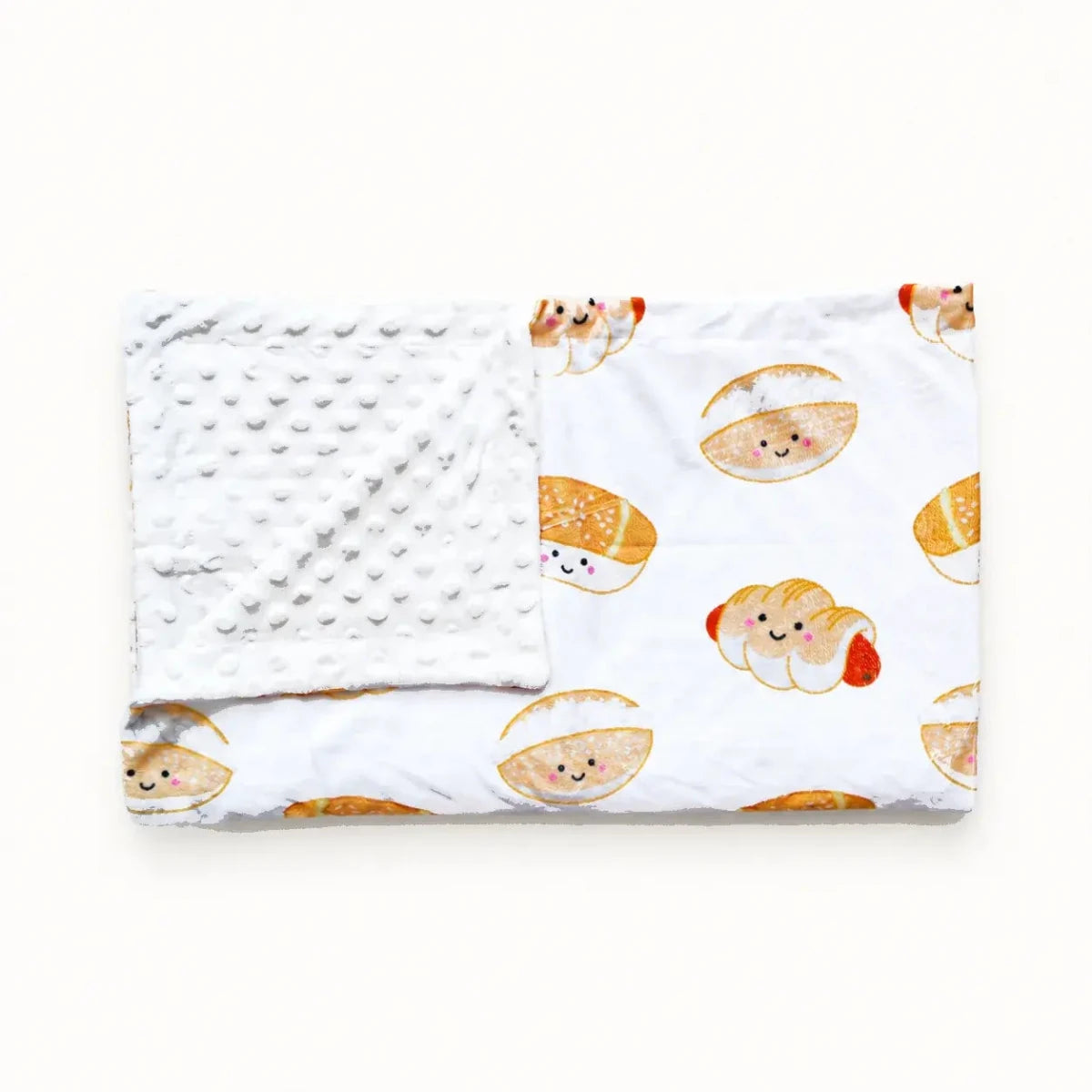 Minky Fleece Sensory Baby Blanket - bakery buns