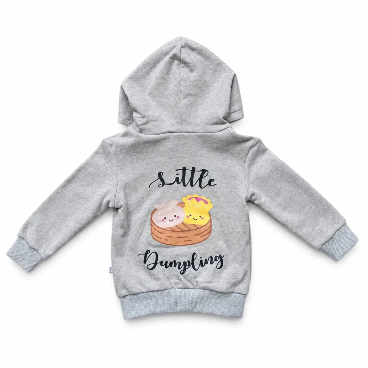 the wee bean organic cotton kids hoodie in dim sum back view