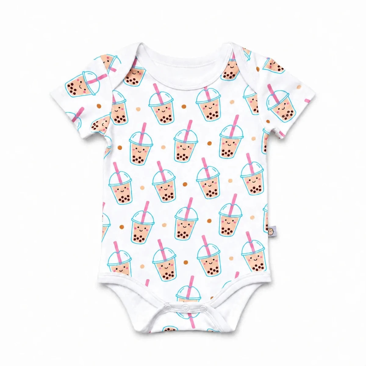 The Wee Bean Organic Cotton Short Sleeve Baby Onesie in Boba 