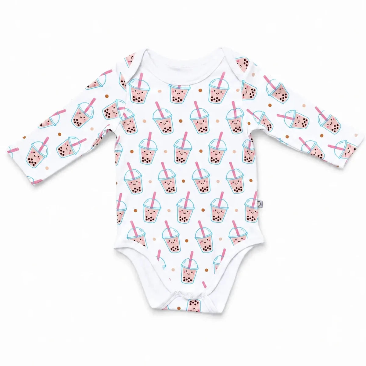 The Wee Bean Organic Cotton Long Sleeve Baby Onesie in Boba