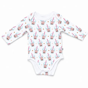 The Wee Bean Organic Cotton Long Sleeve Baby Onesie in Boba
