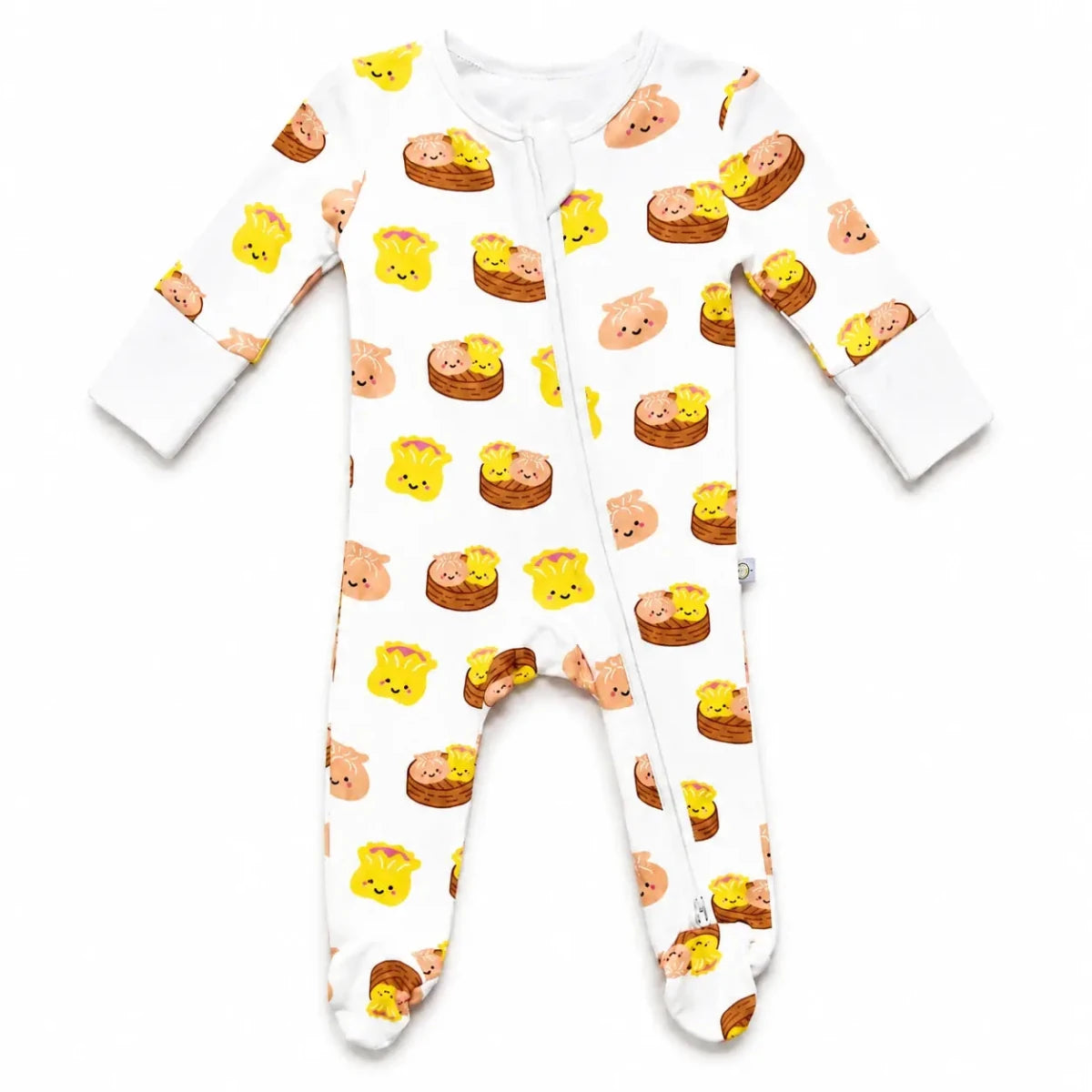 Bamboo Convertible Zip Romper - Dim Sum Bamboo Sleepwear - The Wee Bean