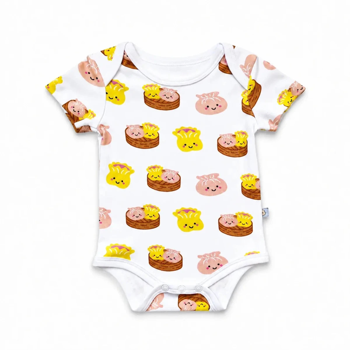 The Wee Bean Organic Cotton Short Sleeve Baby Onesie in Dim Sum