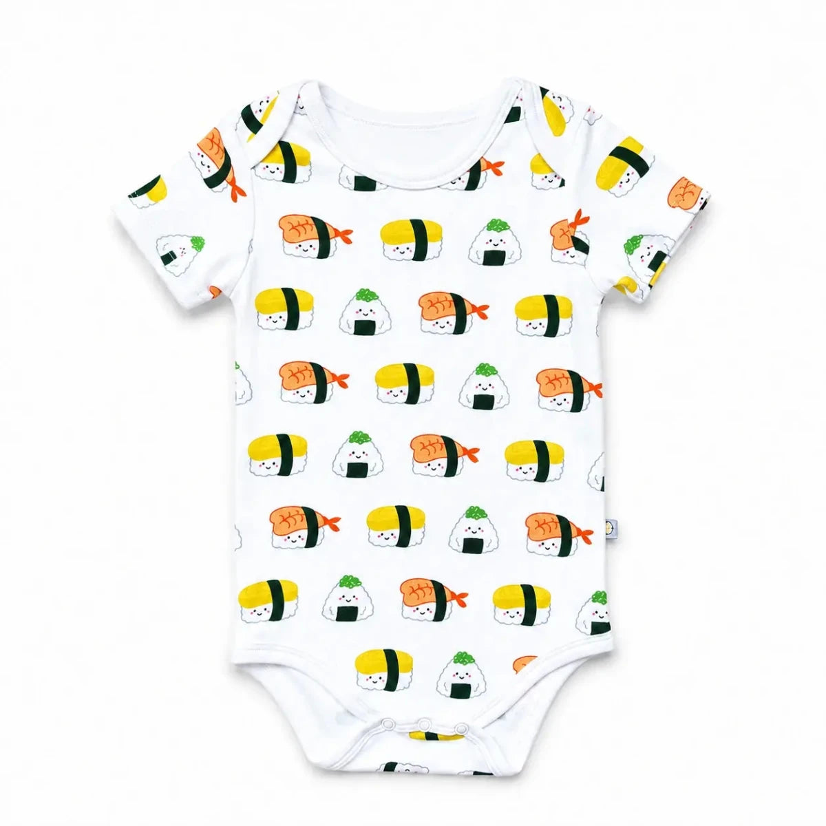 The Wee Bean Organic Cotton Short Sleeve Baby Onesie in Sushi