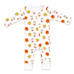 Bamboo Convertible Zip Romper - Cha Chaan Teng Bamboo Sleepwear - The Wee Bean