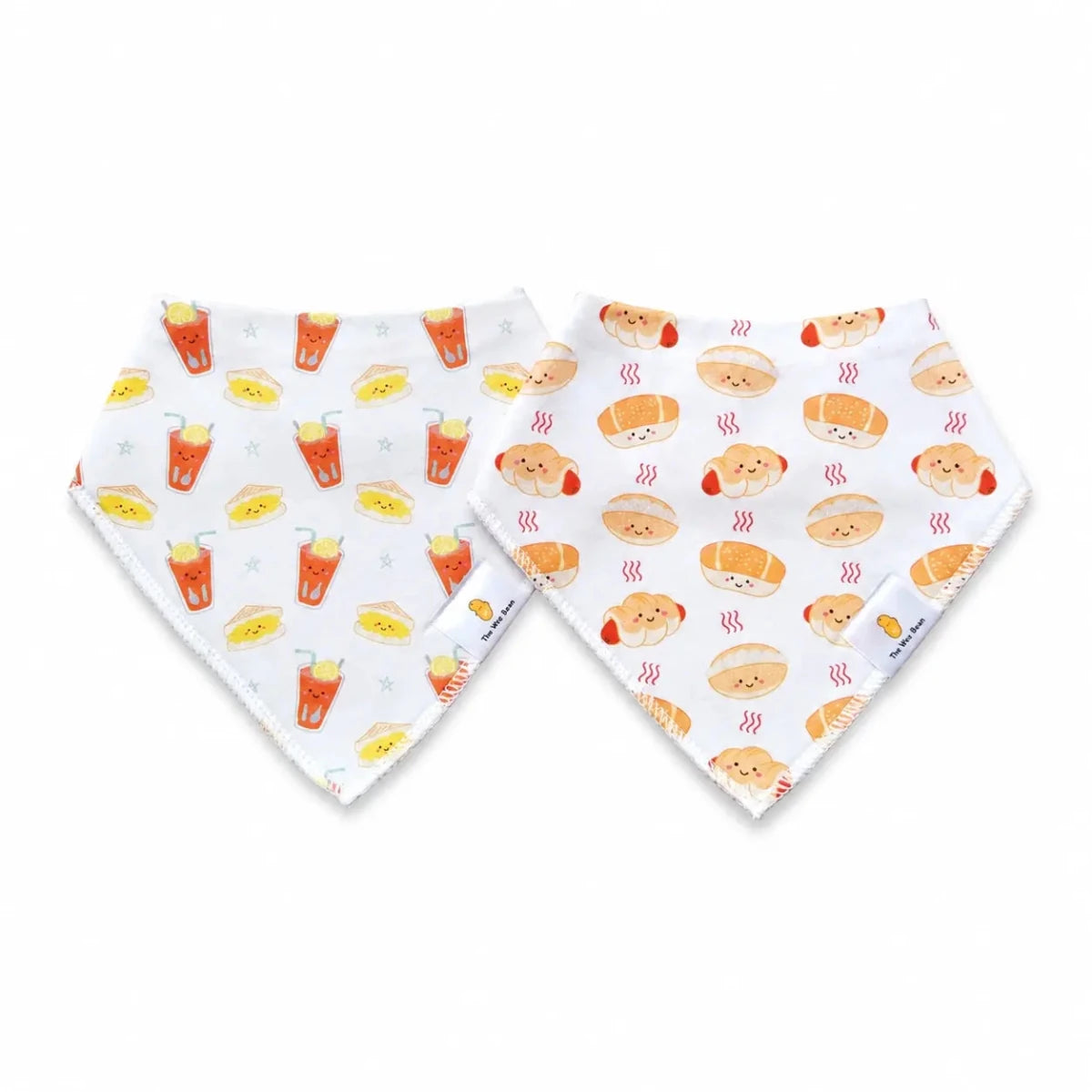 the wee bean organic cotton bib sets in bakery buns hong kong and iced lemon tea