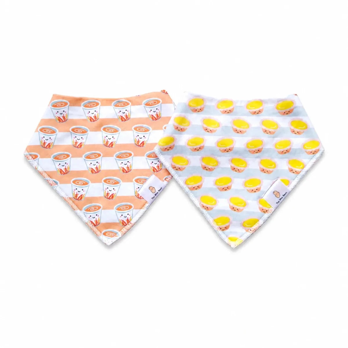 the wee bean organic cotton bib sets in milk tea and egg tart hong kong