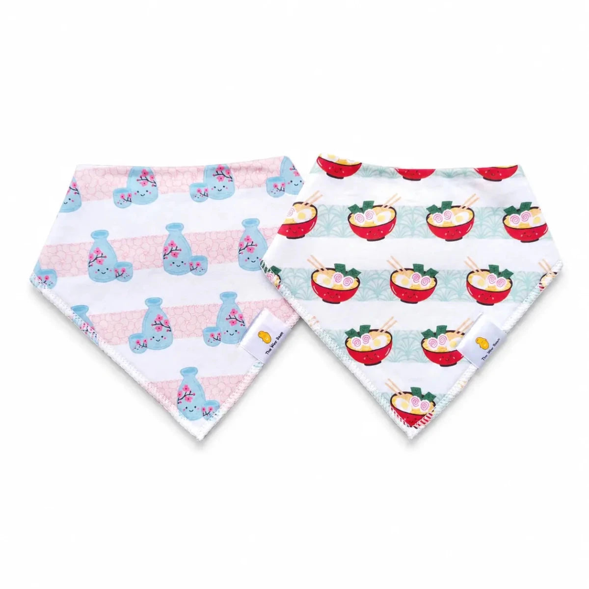 the wee bean organic cotton bib sets in japanese ramen and sake