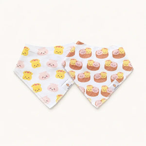 the wee bean organic cotton bib sets in dim sum