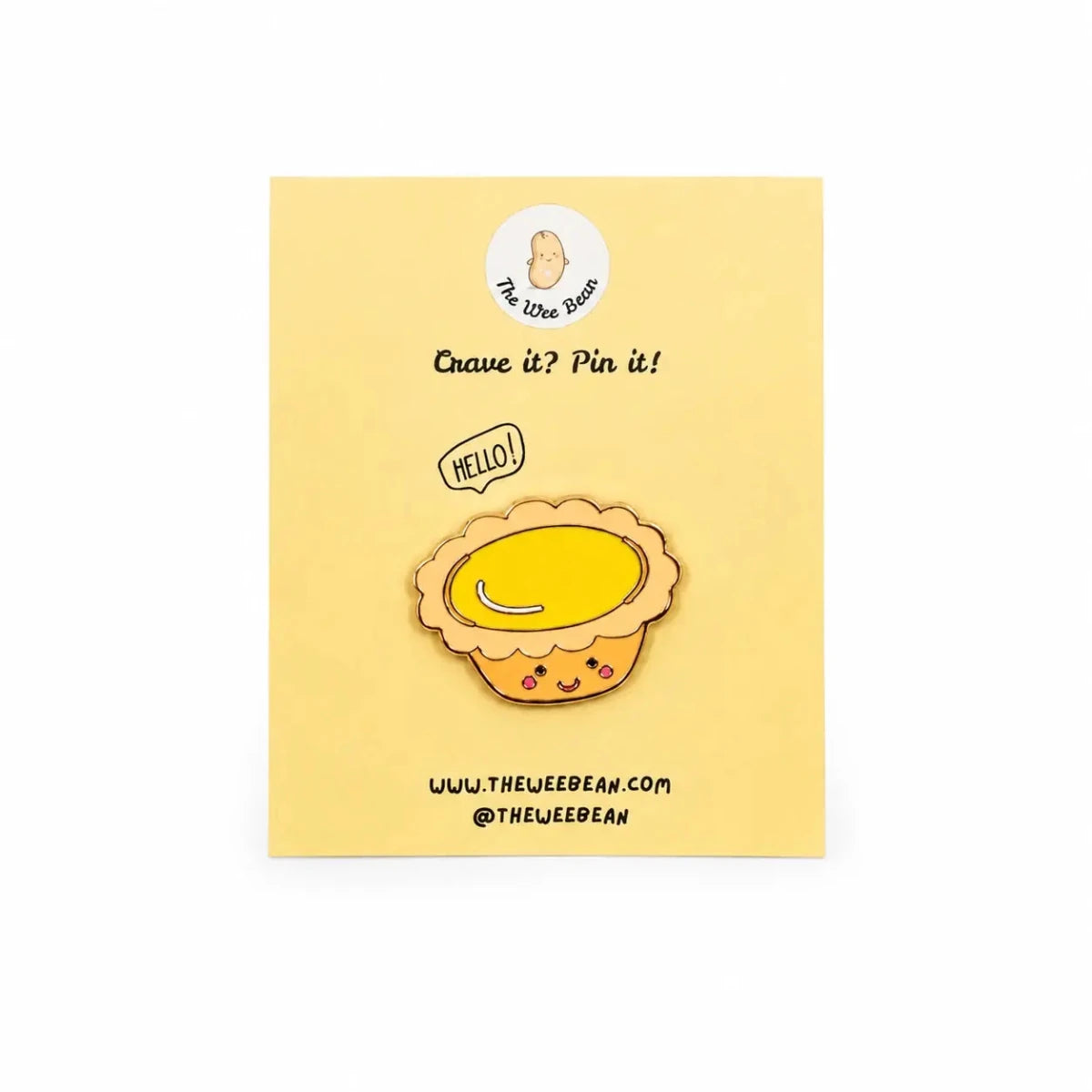 the wee bean cute egg tart enamel pin