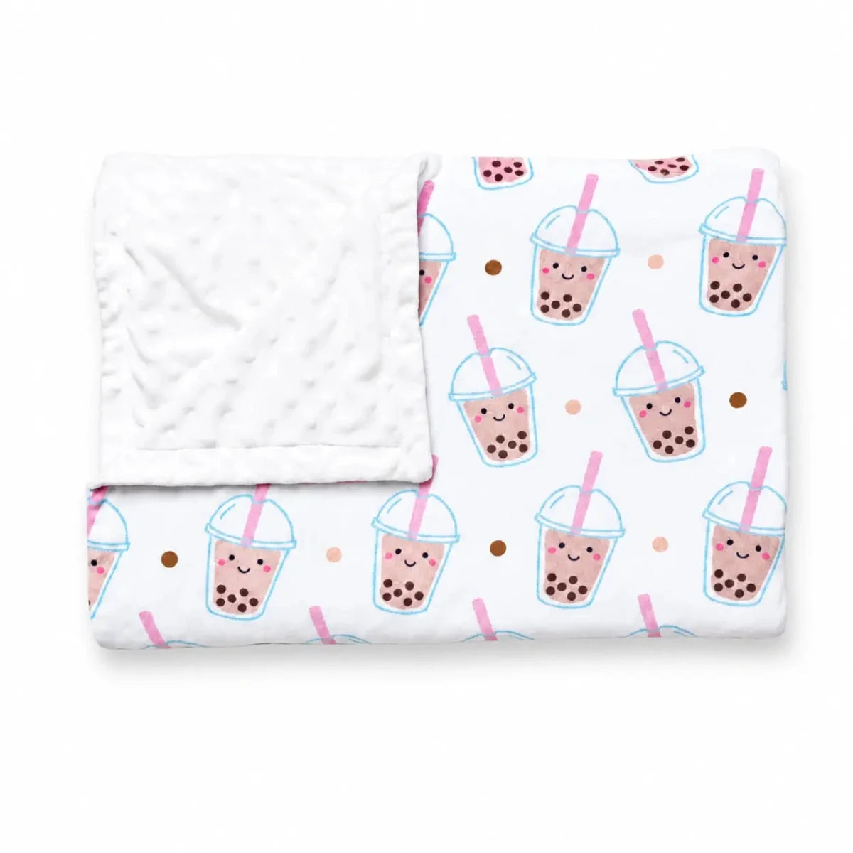 Boba minky fleece blanket product shot the wee bean folded up