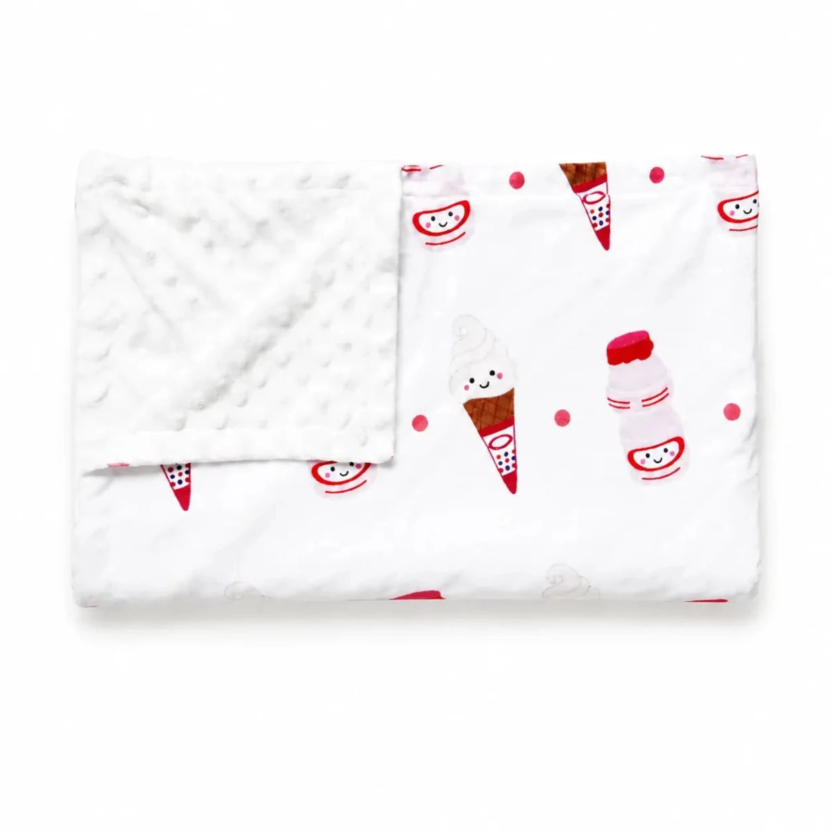Minky Fleece Sensory Baby Blanket - Yogurt Drink + Ice Cream Blankets - The Wee Bean