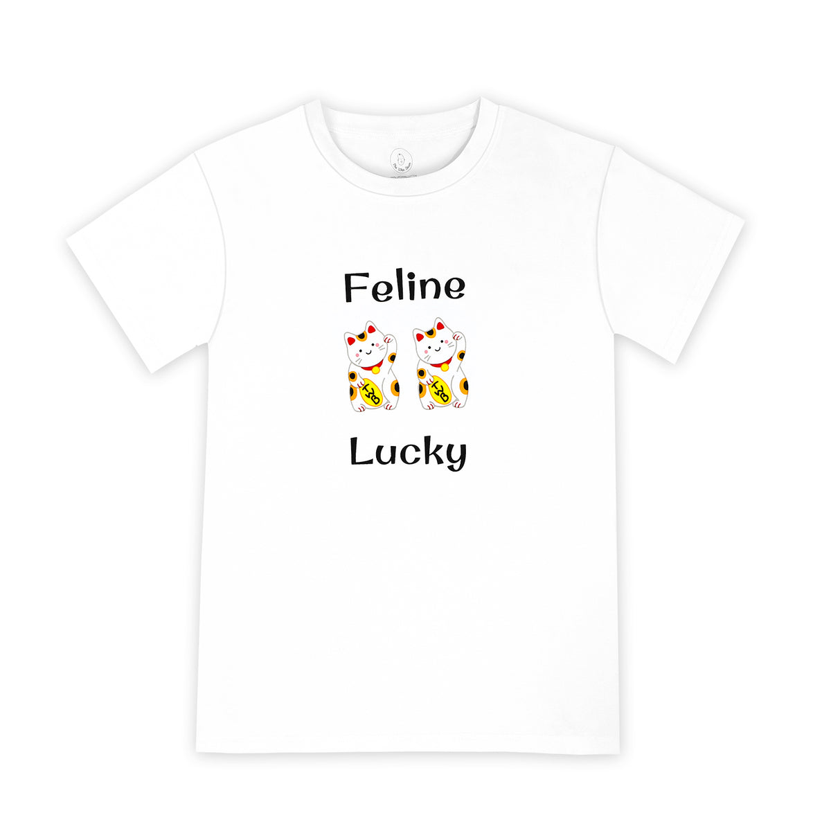 the wee bean organic cotton adult women tee t-shirt lucky cat