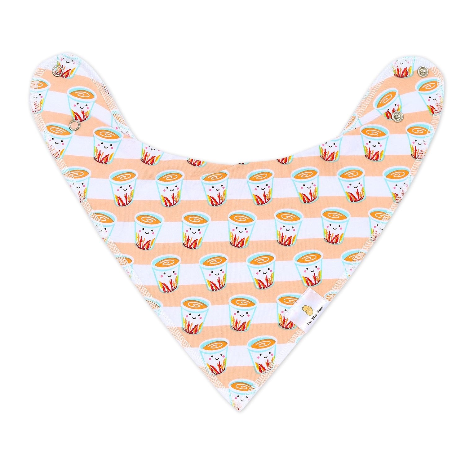 the wee bean organic cotton bib in milk tea