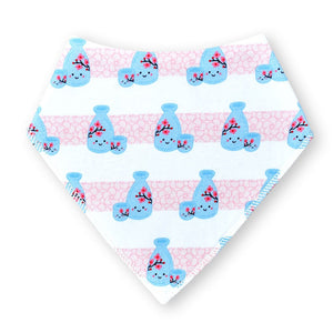 the wee bean organic cotton baby bandana drool bib in Japan cherry blossom sake