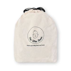 the wee bean eco-friendly and sustainable cotton drawstring bag gift packaging