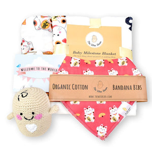 the wee bean organic and sustainable baby gift set with blankets bibs swaddle and rattle doll in taste of japan sushi the wee bean organic and sustainable baby gift set with blankets bibs swaddle and rattle doll in taste of japan sushi fortune lucky cat