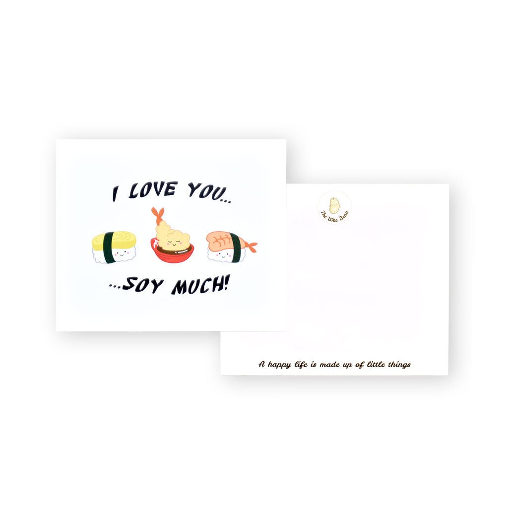 the wee bean i love you soy much gift card