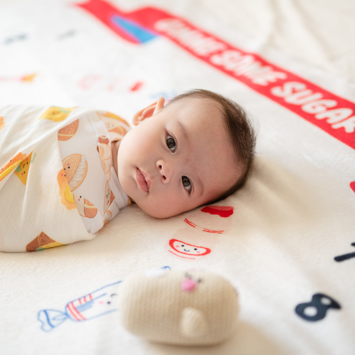 the wee bean yakult white rabbit candy mr softee ice cream baby milestone blanket growth tracker newborn photography