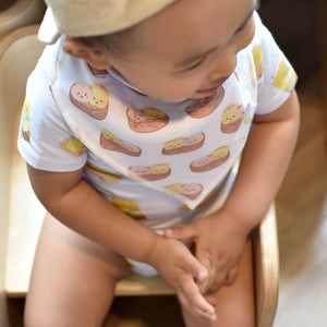 the wee bean organic cotton dim sum bandana bibs close up