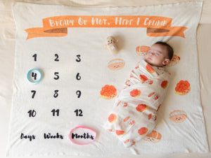 Fleece Milestone Blanket for Baby Photography - Bready or Not, Here I Come! - The Wee Bean