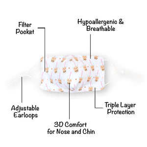 the wee bean organic cotton fabric kids mask boba bubble tea key features