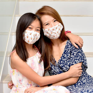 mommy and me matching mask organic cotton reusable fabric mask boba bubble tea the wee bean