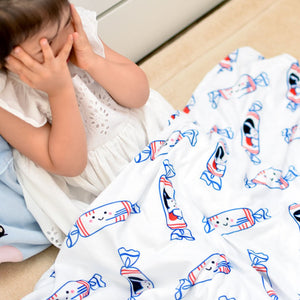 the wee bean super soft minky fleece baby blanket with white rabbit candy child playing peek-a-boo hide and seek