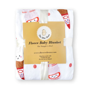 the wee bean super soft baby minky fleece blanket with yakult mr softee ice cream print plastic free eco-friendly green packaging