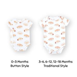 the wee bean organic cotton baby onesie size guide